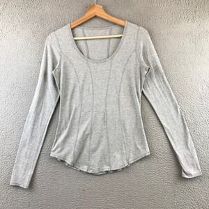 Lululemon Gray Long Sleeve Between The Lines Long Sleeve top size S